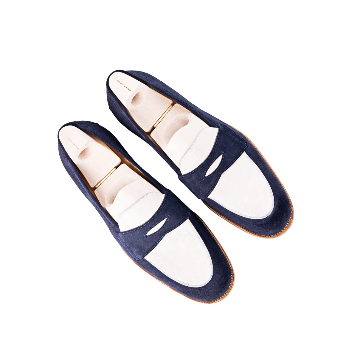 Piccadilly loafer - a Spector in blue and white