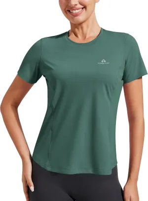 Pioneer Camp Women's Workout Shirts Short Sleeve Quick Dry T-Shirt Gym Athletic Tshirts Yoga Running Tops Crew Neck Tees