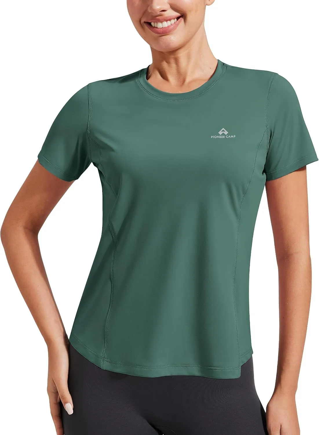 Pioneer Camp Women's Workout Shirts Short Sleeve Quick Dry T-Shirt Gym Athletic Tshirts Yoga Running Tops Crew Neck Tees