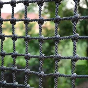 Playground Safety Net Climbing Cargo Net Cargo Rope Ladder Truck Trailer Fence Netting Easy to Install and Use for Stair Balcony Railing,1Mx1M(3.3FTx3.3FT)