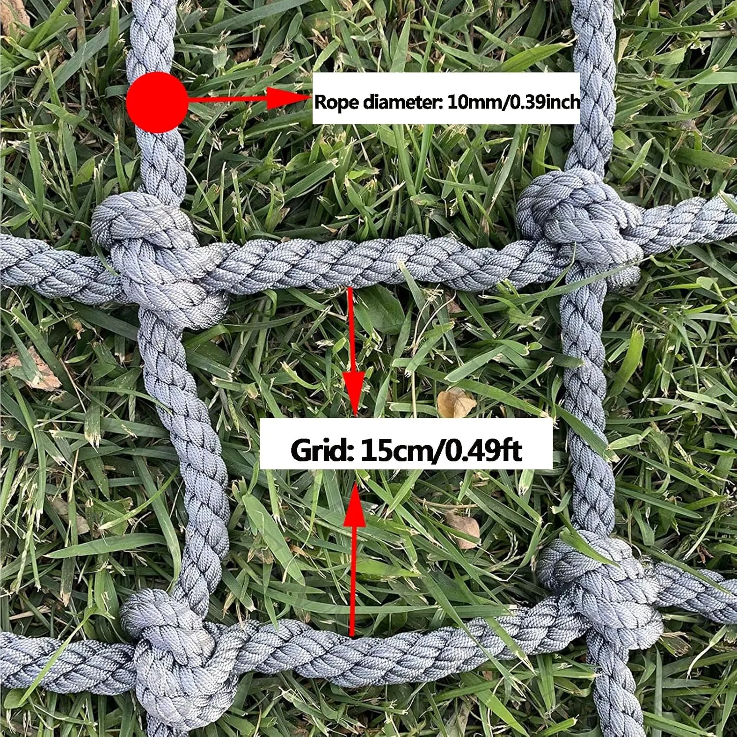 Playground Safety Net Climbing Cargo Net Cargo Rope Ladder Truck Trailer Fence Netting Easy to Install and Use for Stair Balcony Railing,1Mx1M(3.3FTx3.3FT)