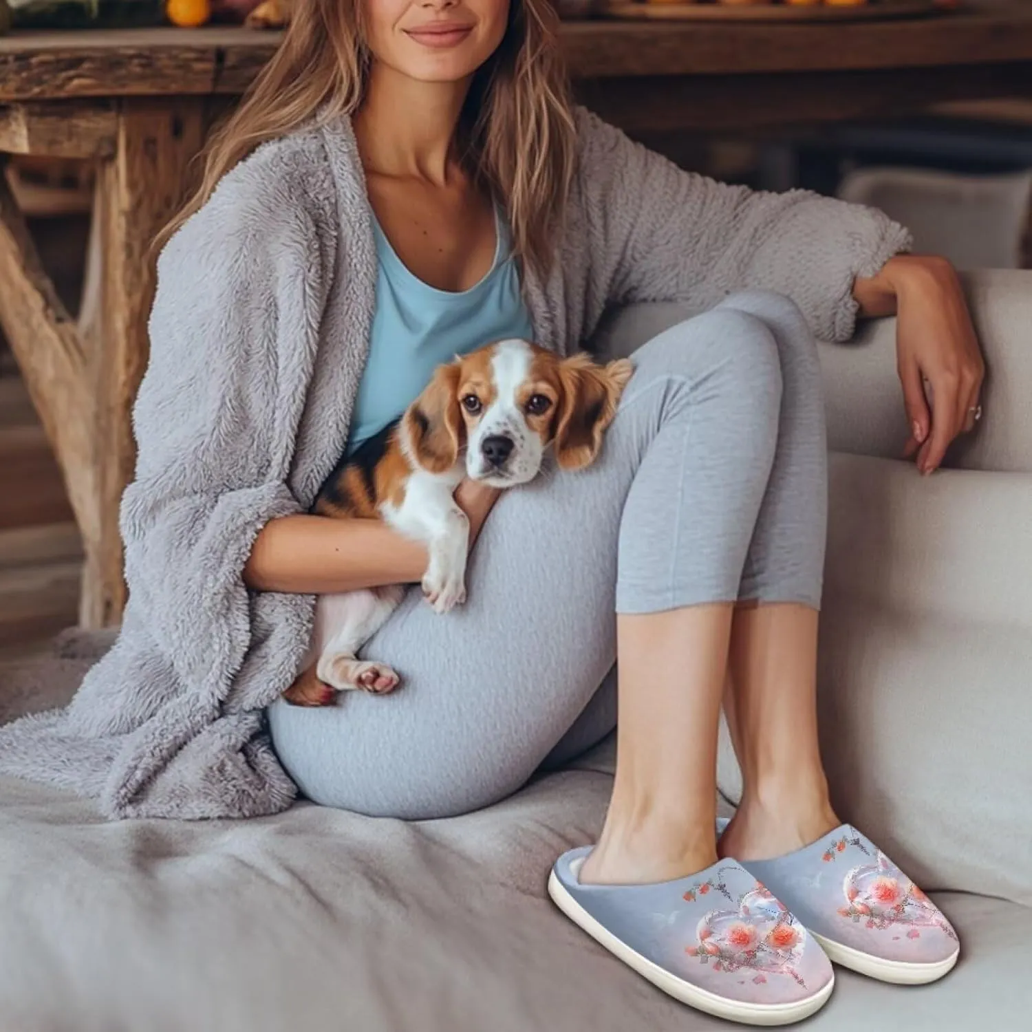 Plush Slipper for Women Warm Soft Flannel Fuzzy House Cotton Slipper Winter Non-Slip for Outdoor Slipper Ladies US 3-13