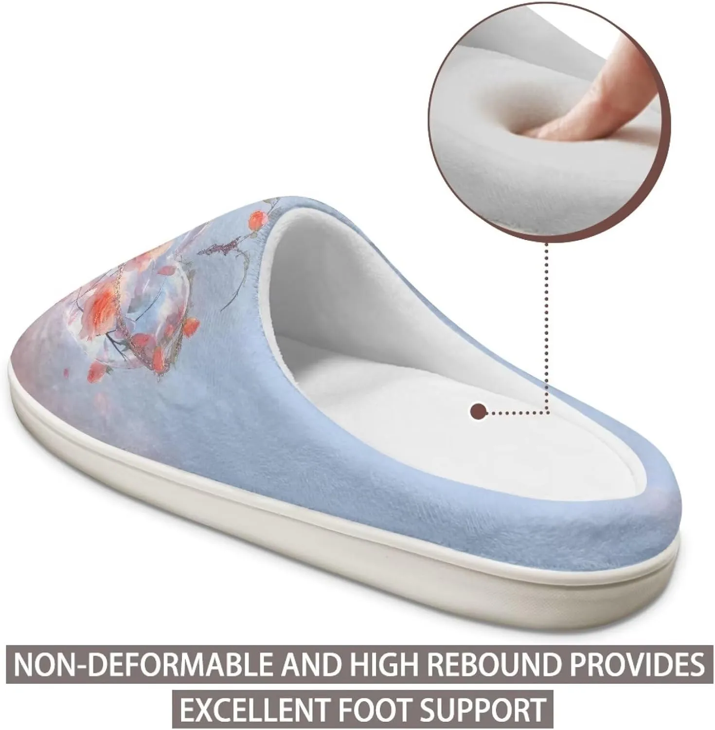 Plush Slipper for Women Warm Soft Flannel Fuzzy House Cotton Slipper Winter Non-Slip for Outdoor Slipper Ladies US 3-13