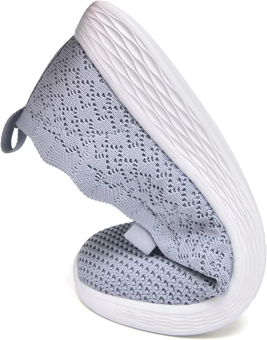 poemlady Women's Slip on Loafer Shoes - Knit Casual Ballet Flat Nurse Walking Sneakers Mesh Round Toe Low Wedge Memory Foam Shoes