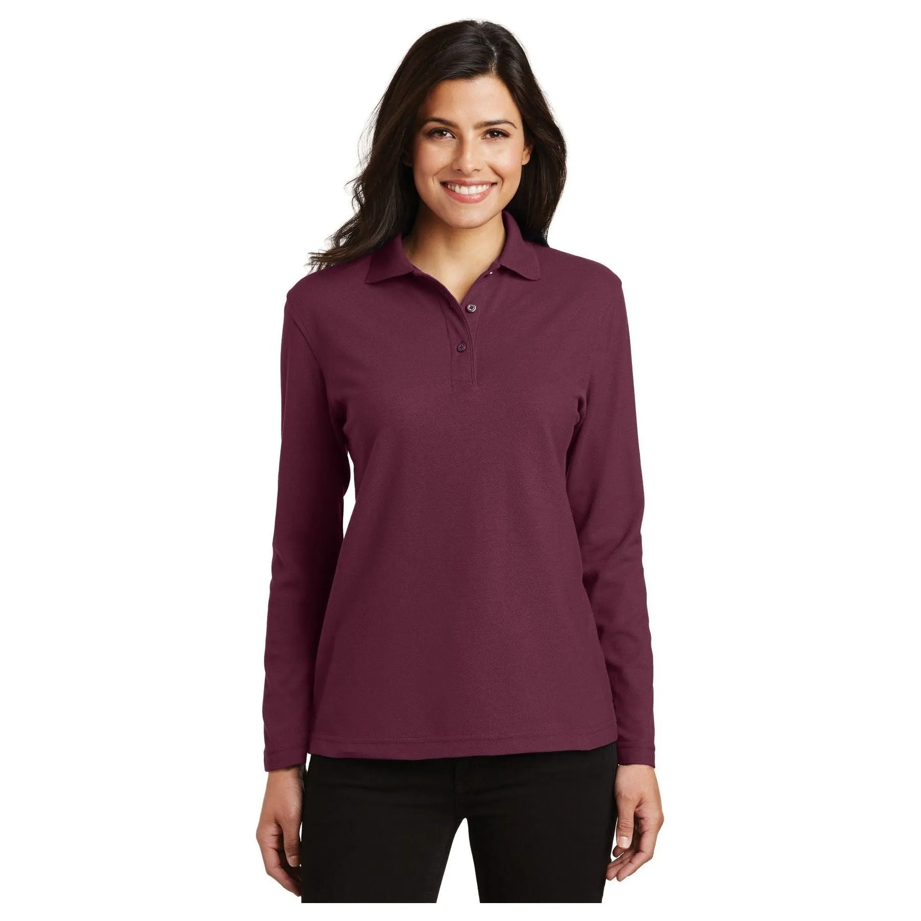 Port Authority ®  Women's Silk Touch™ Long Sleeve Polo.  L500LS - Port Authority L500LS