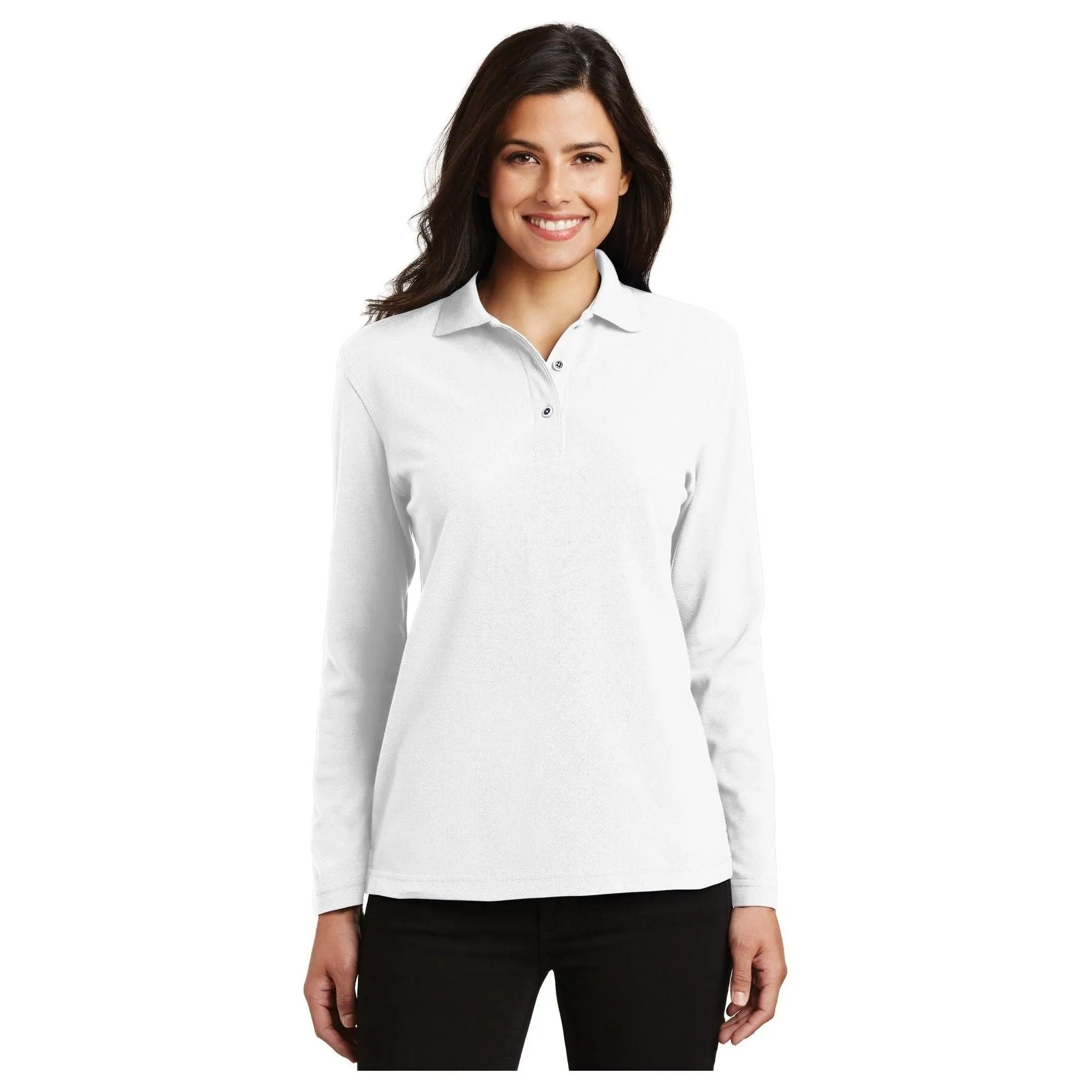 Port Authority ®  Women's Silk Touch™ Long Sleeve Polo.  L500LS - Port Authority L500LS