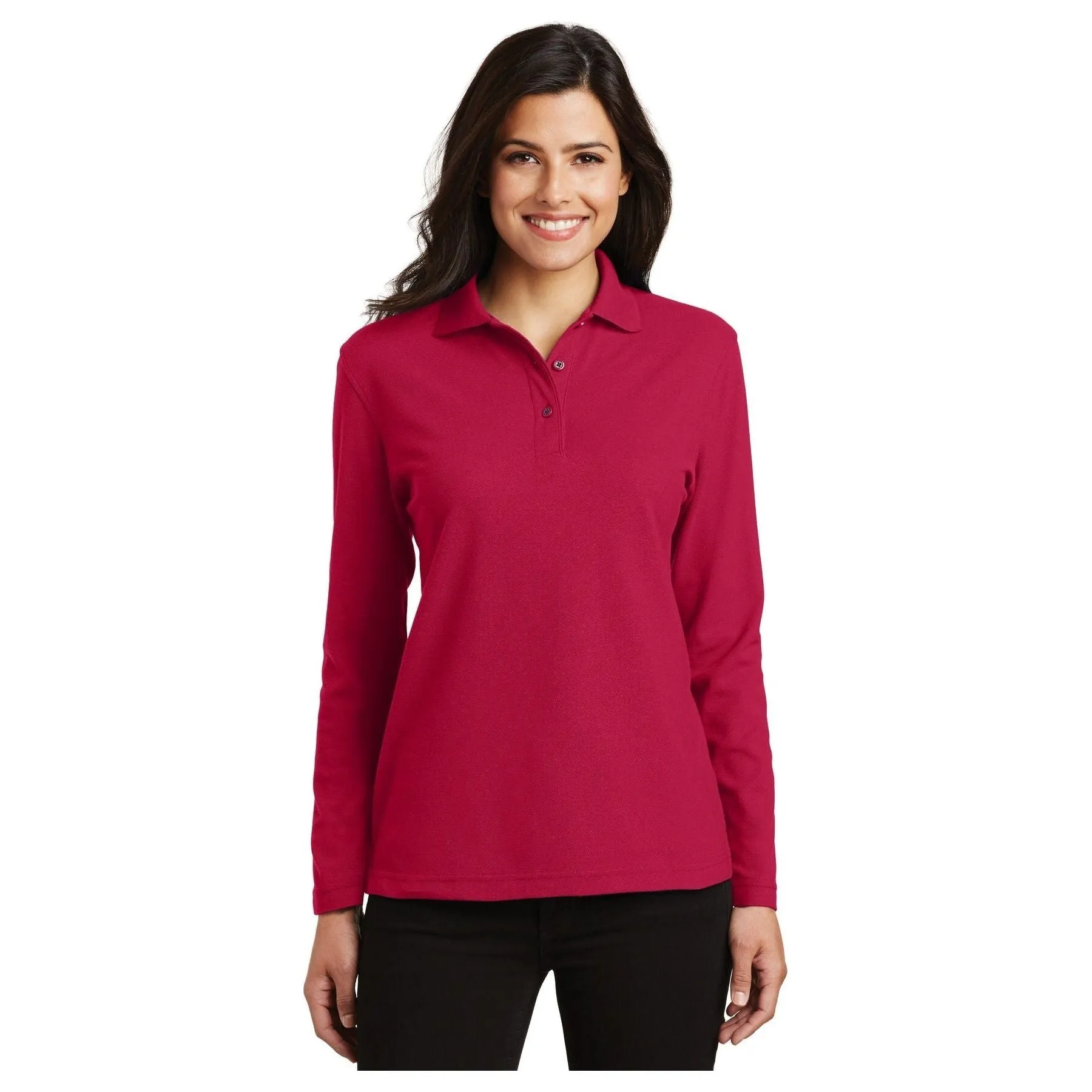 Port Authority ®  Women's Silk Touch™ Long Sleeve Polo.  L500LS - Port Authority L500LS