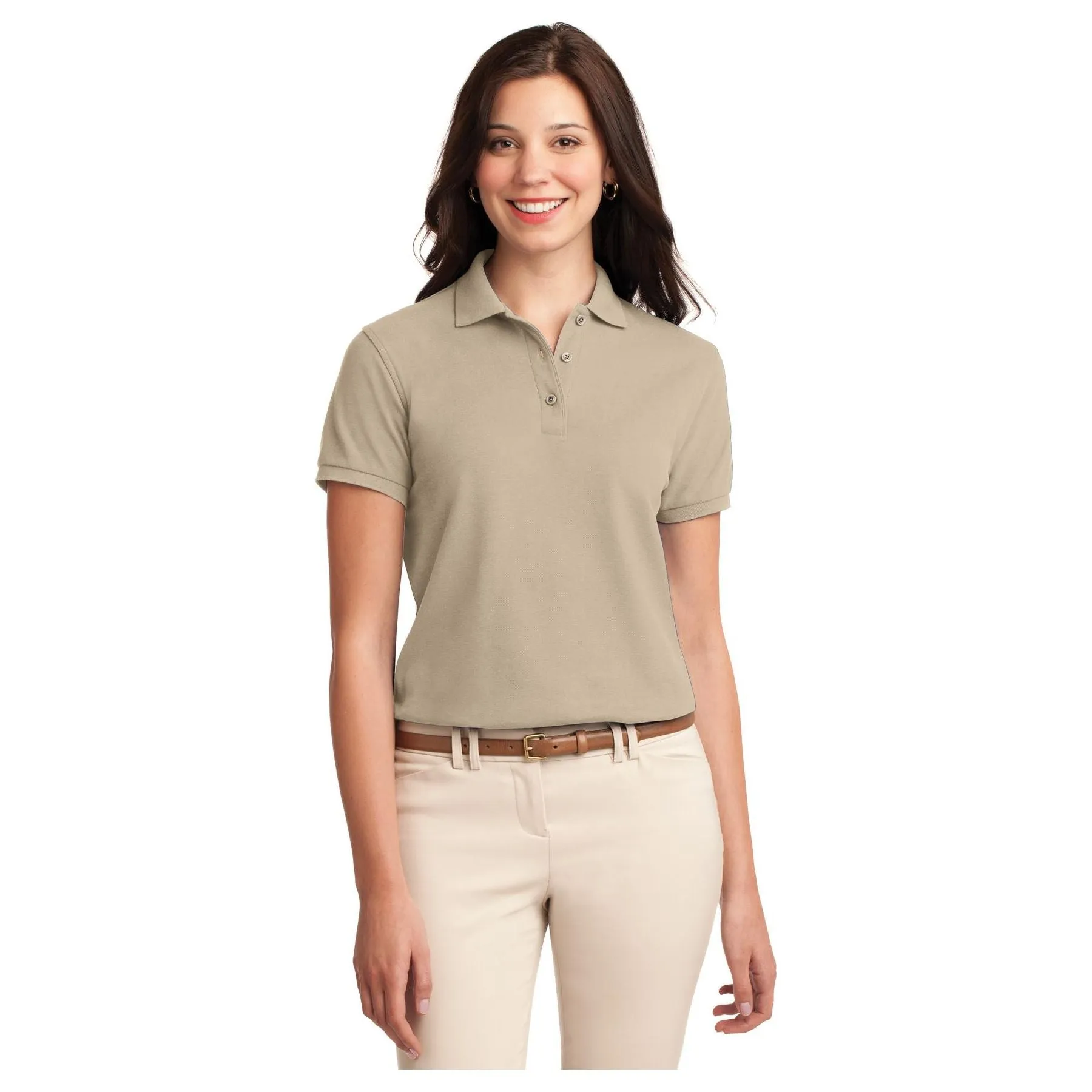 Port Authority ®  Women's Silk Touch™ Polo.  L500 - Stone - Port Authority L500