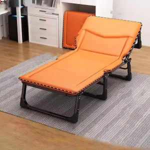 Portable Folding Bed Easy to Carry and Clean, Folding Cots for Adults No Assembly Required, Cots for Sleeping Space Saving Fold Up Bed for Easy Storage(Orange,190 * 65cm)