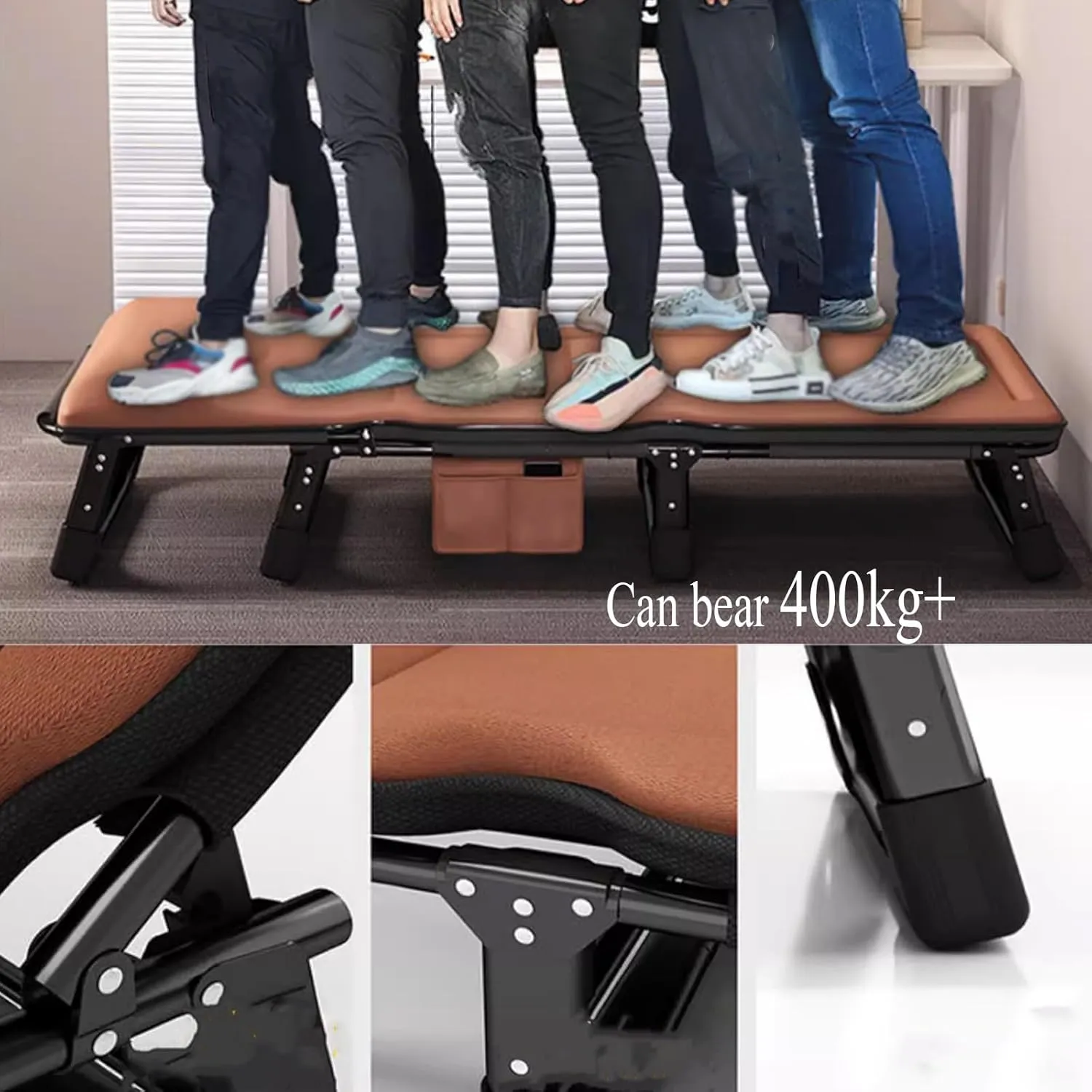 Portable Folding Bed Easy to Carry and Clean, Folding Cots for Adults No Assembly Required, Cots for Sleeping Space Saving Fold Up Bed for Easy Storage(Orange,190 * 65cm)