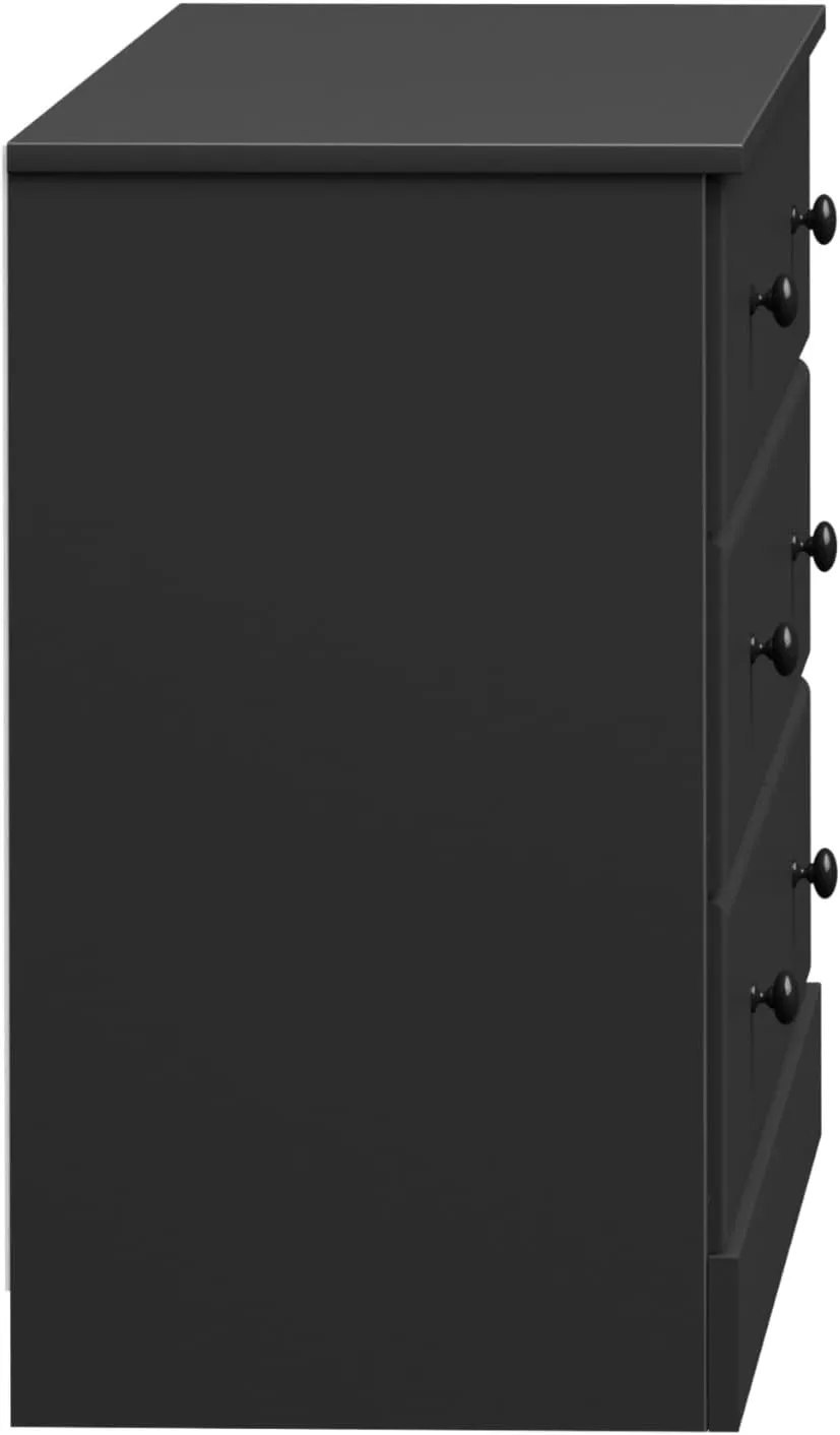 Prepac Astrid 6 Drawer Double Dresser for Bedroom, Wide Chest of Drawers, Bedroom Furniture, Clothes Storage and Organizer, 15.5" D x 47.5" W x 26.85" H, Black