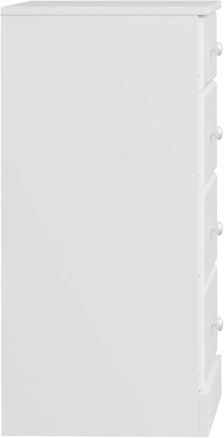 Prepac Astrid Simplistic 4-Drawer Dresser for Bedroom, Functional Bedroom Dresser Chest of Drawers 18.25" D x 30" W x 34" H, White, WDBR-0401-1