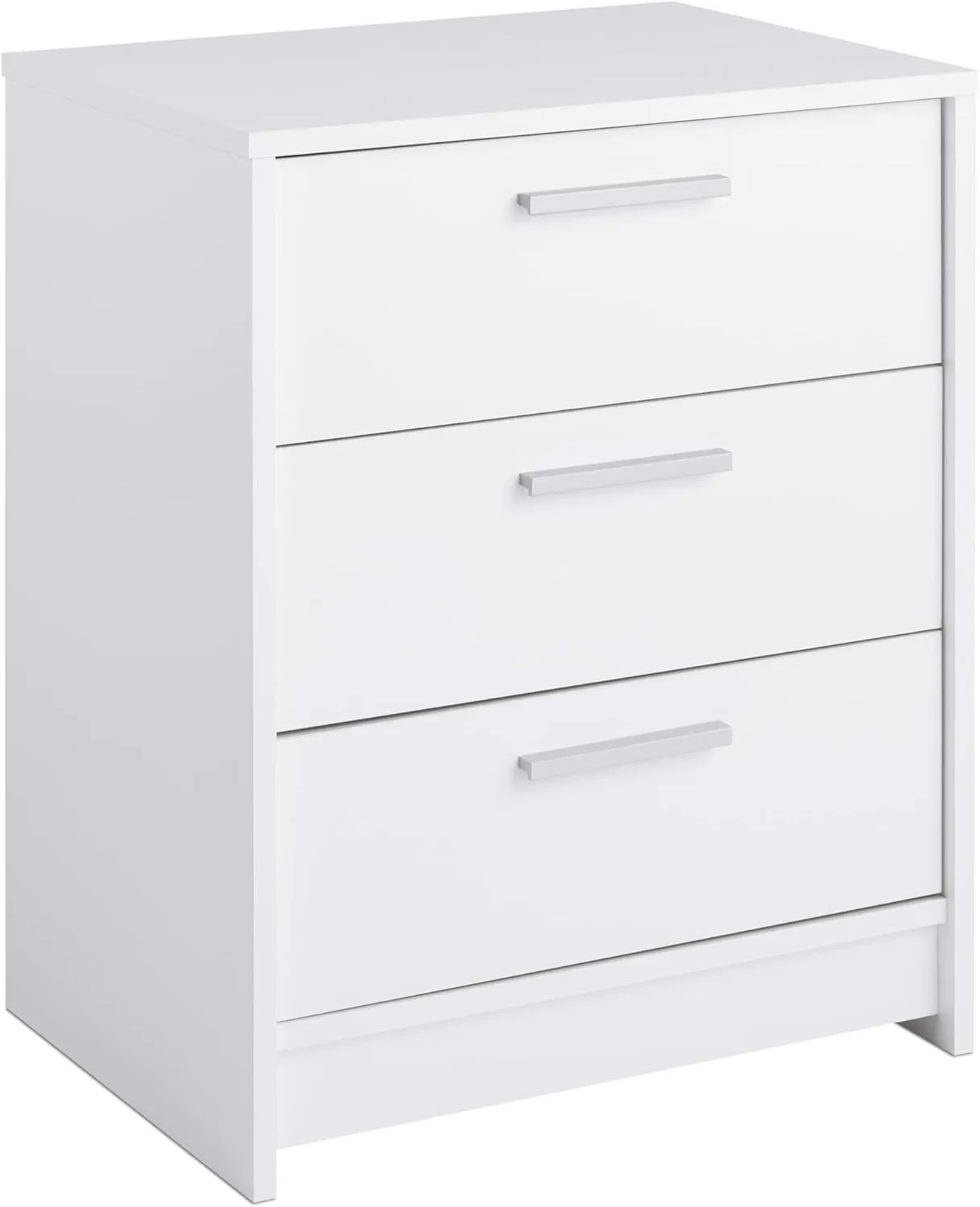 Prepac Studio Essentials Nightstand Bedside Table, White Nightstand for Bedroom, End Table with 3 Drawers 16" D X 21.25" W x 26.25" H