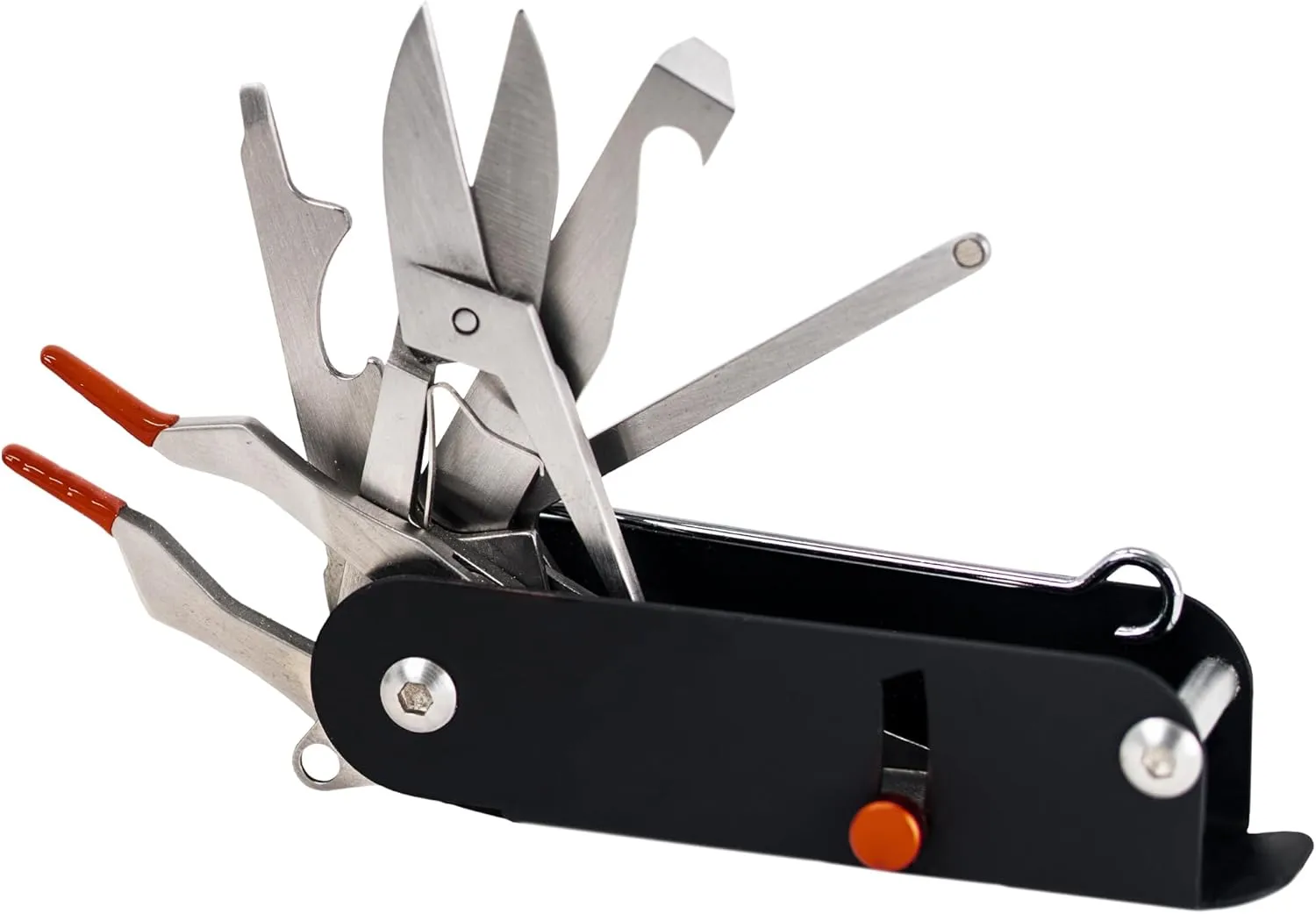 Pro Tools Multi Tool, 11-in-1 Multitool for Survival Gear, Credit Card Grabber for Long Nails, EDC Tools, Easy Open Lever Pocket Tool, Mini Multitool Keychain w/Screwdriver, Scissor & More
