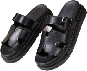 PU Platform Slippers Non-slip Height Up Fashion Girls Women Sandal Beach Outdoor Sandals