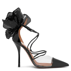 Pump Fleur 110 patent black sandals