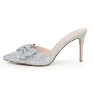 Pump Mule Formal Prom Dress Lolly Free gift with purchase Slip-On Sandals Bow Lauren Rhinestone Lorraine Discounted coupons