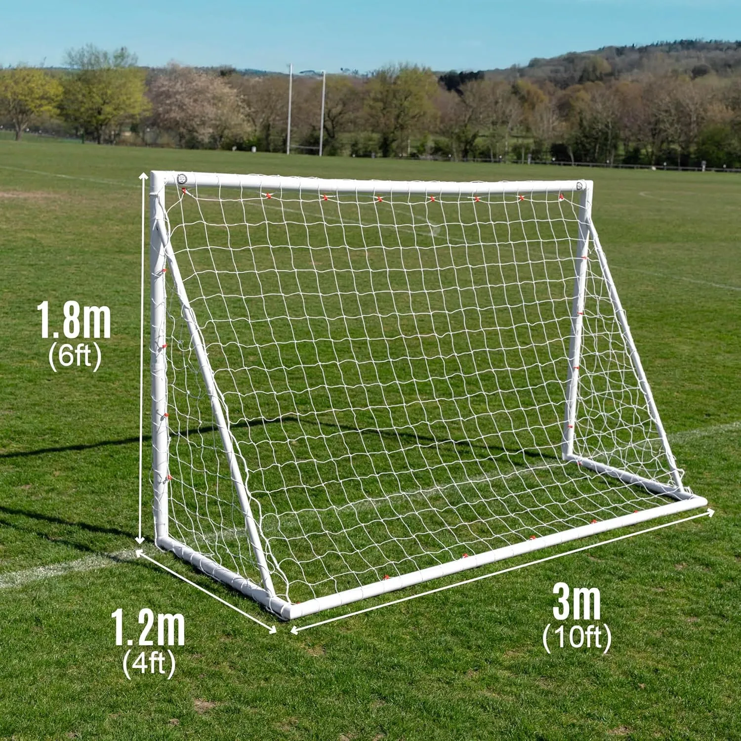 QUICKPLAY Q-Fold Soccer Goal | 30-Second Folding Design for Easy Setup | Portable & Weatherproof uPVC Soccer Goal for Backyard | Durable Post for Adults & Kids