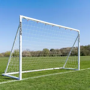 QUICKPLAY Q-Fold Soccer Goal | 30-Second Folding Design for Easy Setup | Portable & Weatherproof uPVC Soccer Goal for Backyard | Durable Post for Adults & Kids