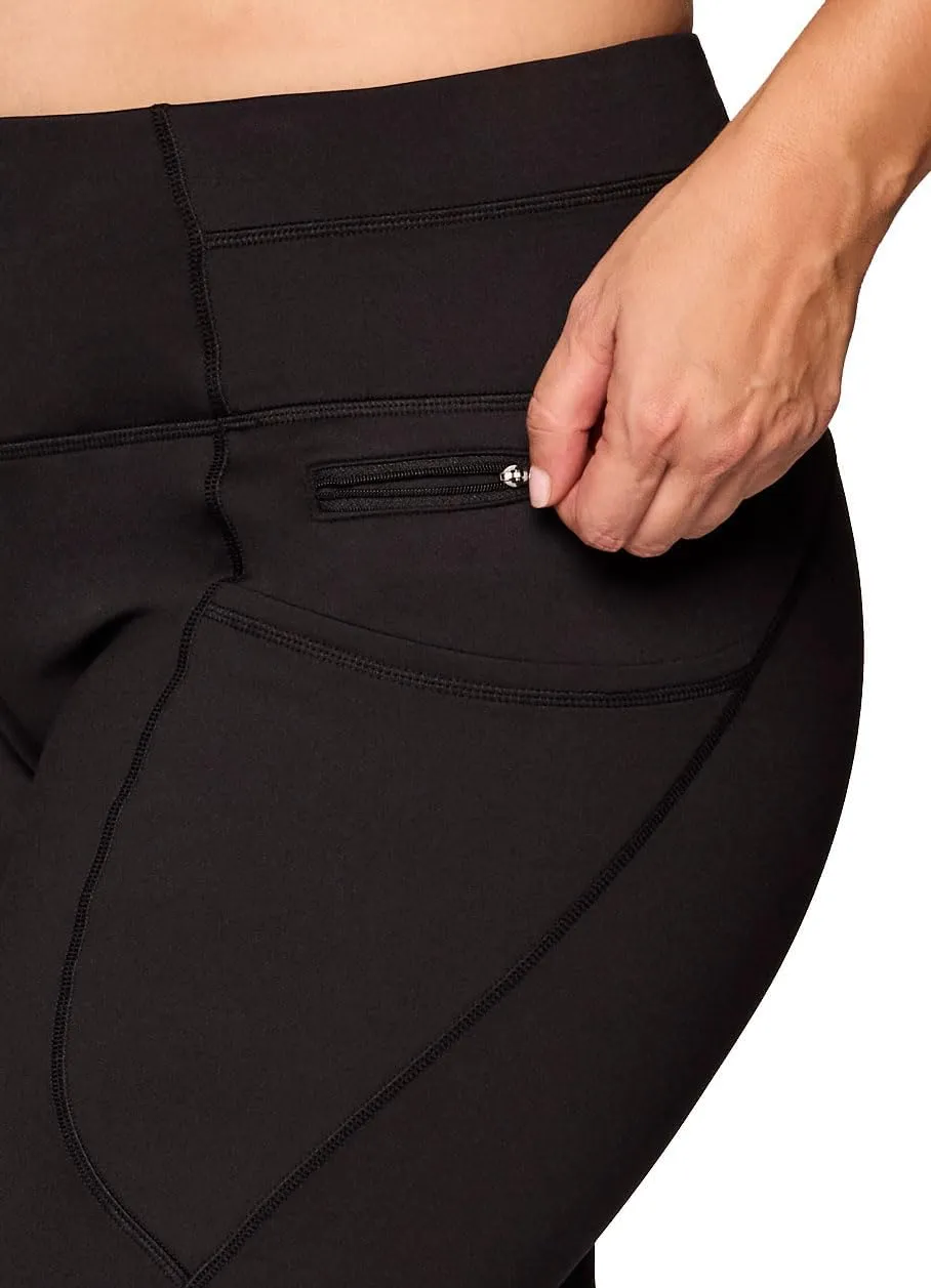RBX Active Women's Plus Size Full Length Athletic Running Yoga High Waist Fleece Lined Leggings with Pockets