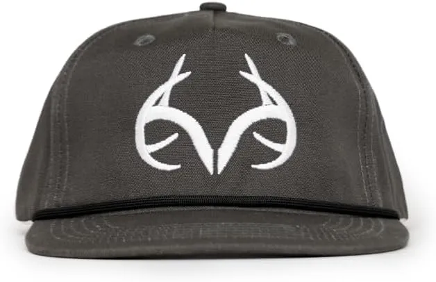 Realtree Camo Rope Hat – Vintage Flat Brim, Adjustable Snapback, Lightweight Outdoor Cap for Hunting, Fishing, and Boating