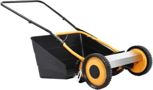 Reel Lawn Mower 14 Inch, Push Mower Reel, Adjustable Cutting Height, Hand Push Lawn Mower with Bag, Wheeled Lawn Mower, Easy to Use for a Green Healthy Lawn, Push Lawn Sweeper for Park, Yards