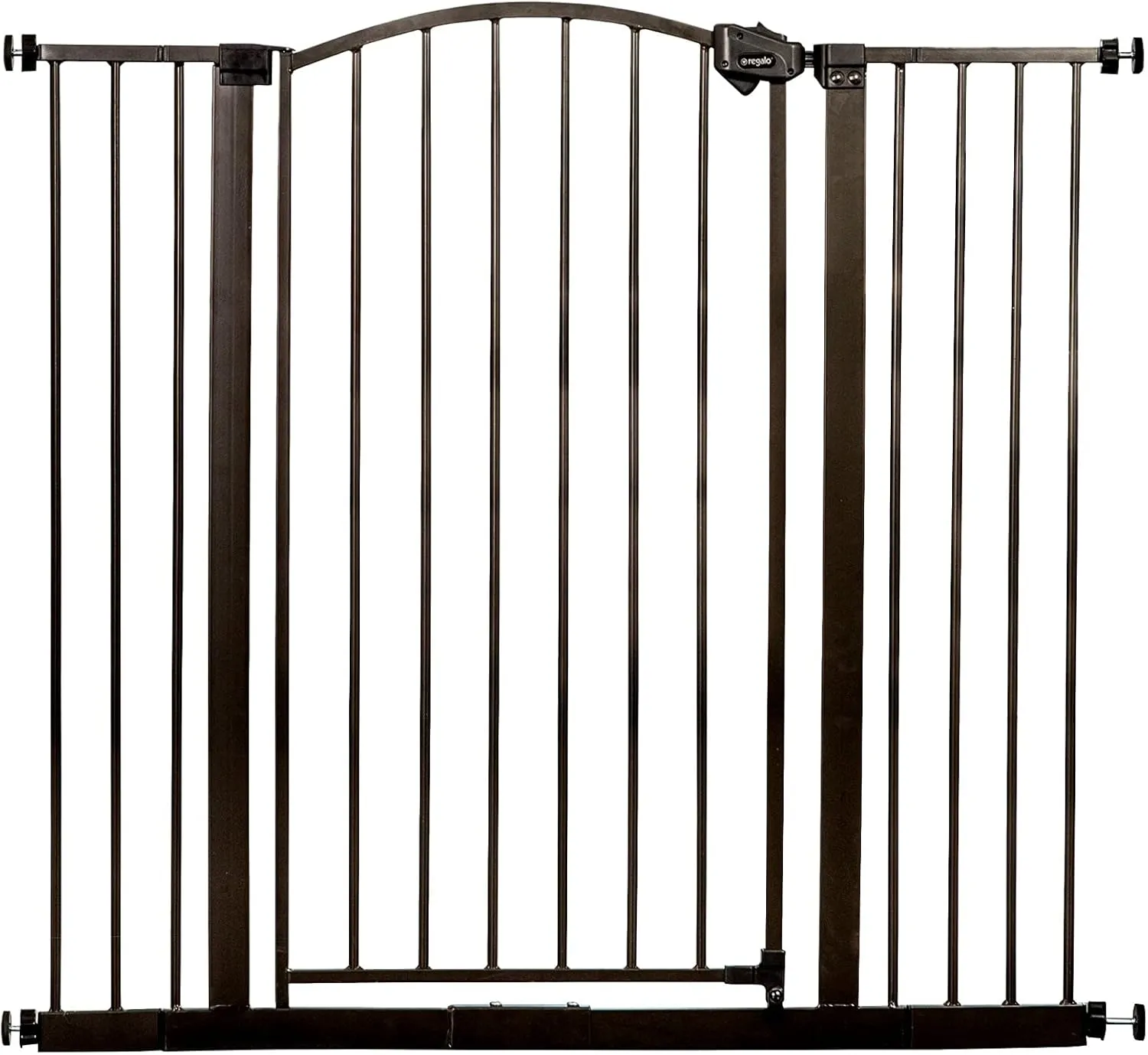 Regalo Easy Step Extra Tall Arched Décor Walk Thru Baby Gate, Includes 4-Inch Extension Kit, 4 Pack Pressure Mount Kit and 4 Pack Wall Mount Kit, Bronze, 36-Inches Tall (Pack of 1)