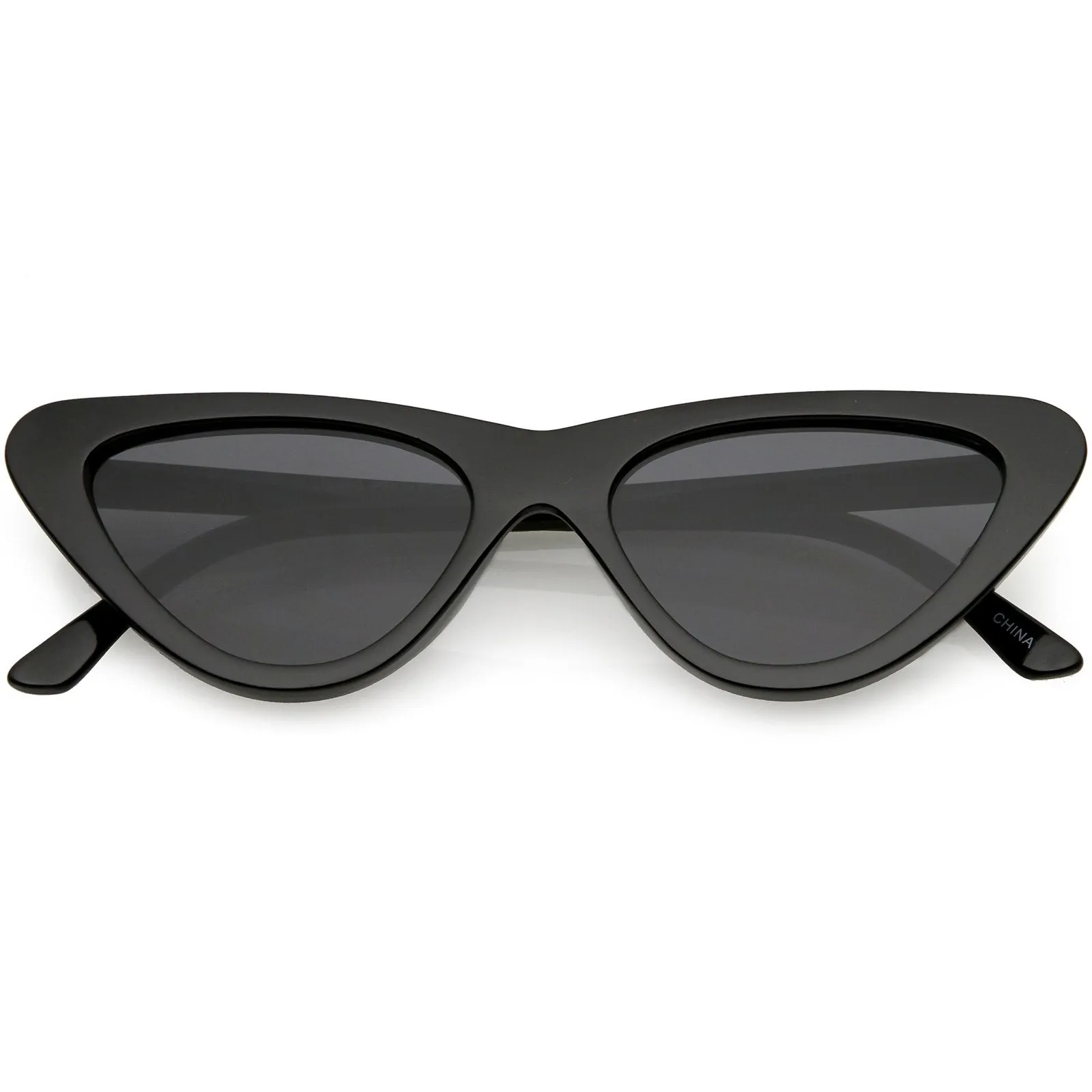 Retro 1990's Shallow Flat Lens Cat Eye Sunglasses