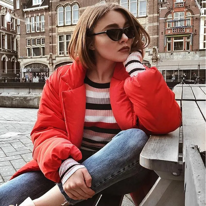 Retro 1990's Shallow Flat Lens Cat Eye Sunglasses