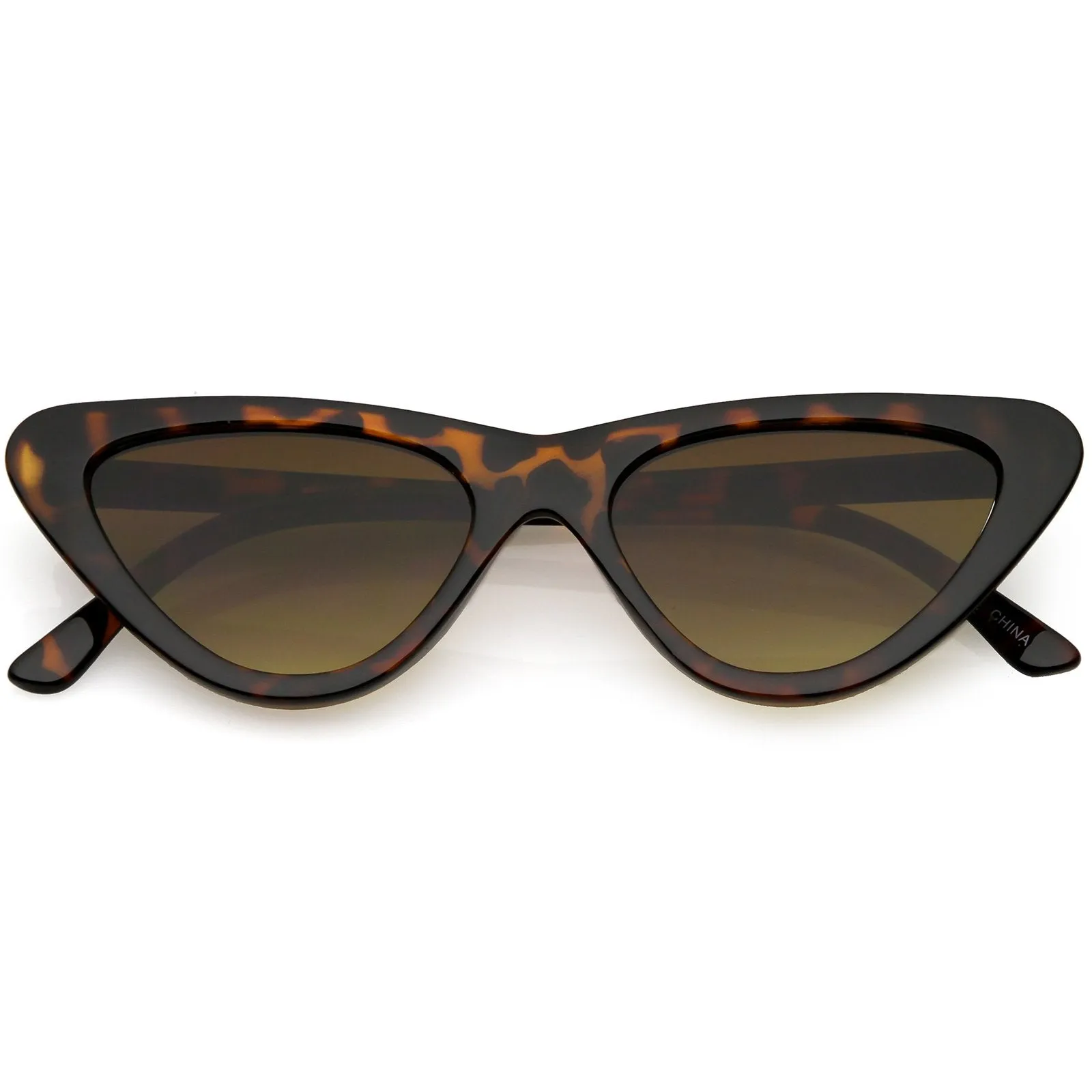 Retro 1990's Shallow Flat Lens Cat Eye Sunglasses