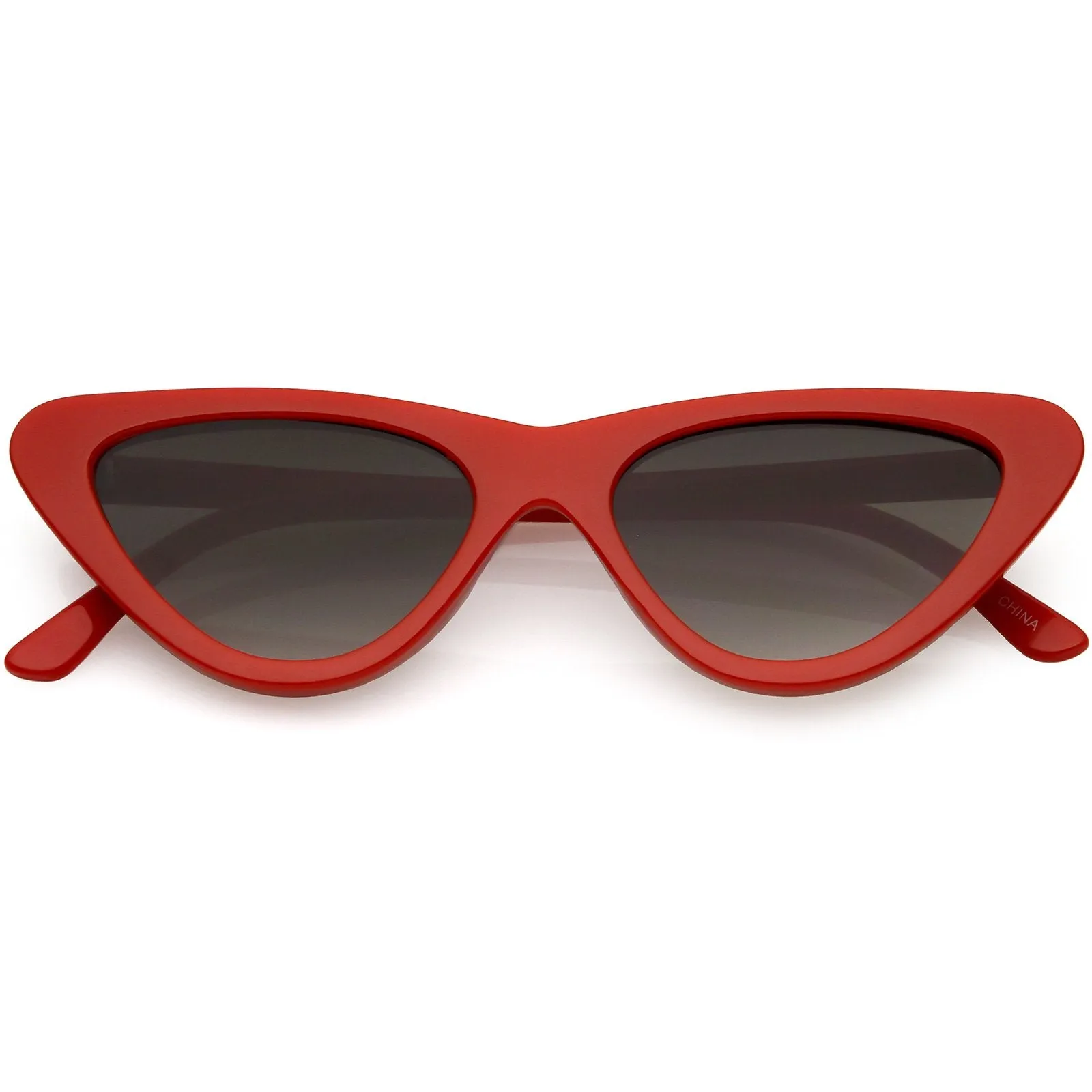 Retro 1990's Shallow Flat Lens Cat Eye Sunglasses