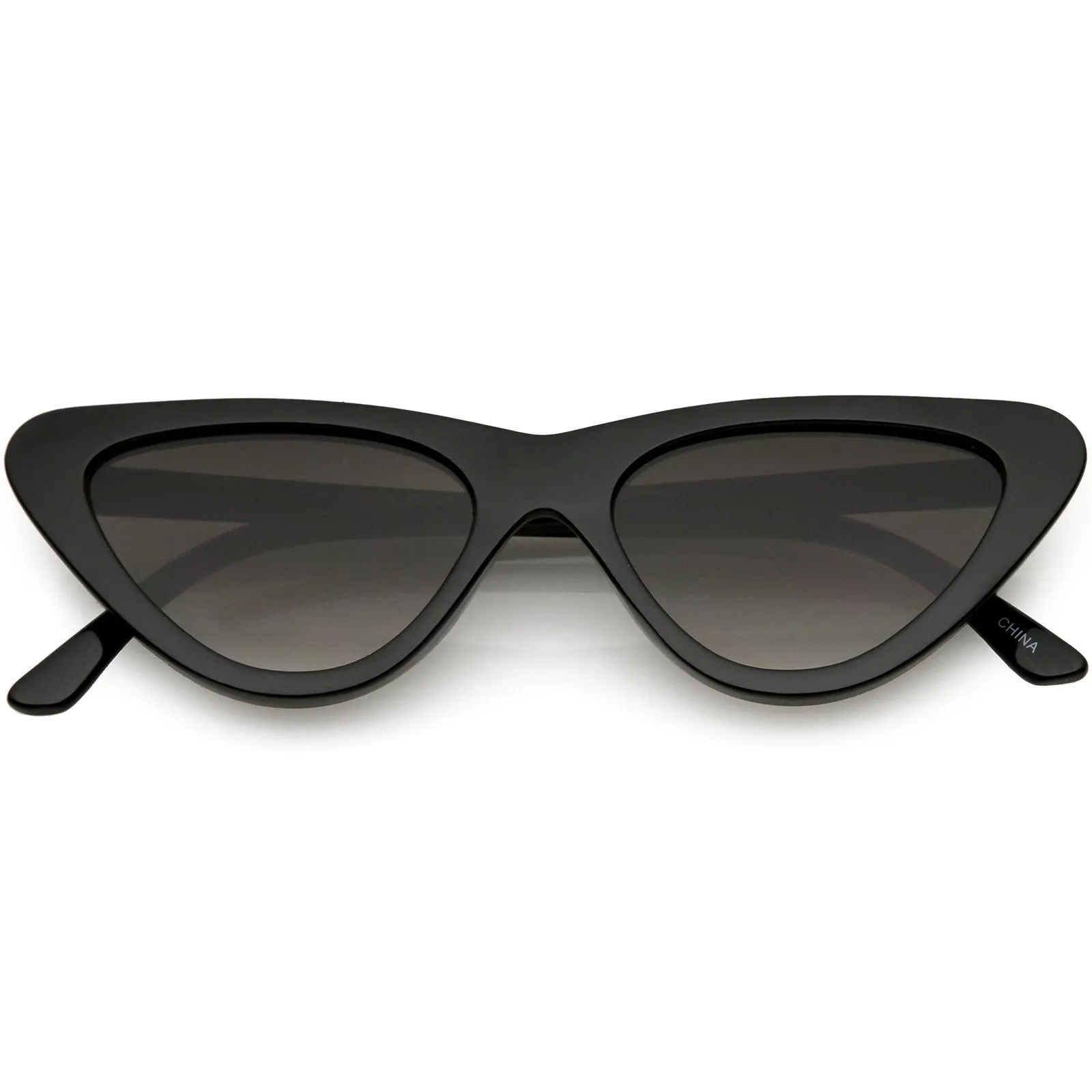 Retro 1990's Shallow Flat Lens Cat Eye Sunglasses