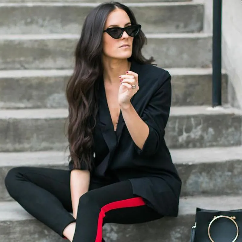 Retro 1990's Shallow Flat Lens Cat Eye Sunglasses