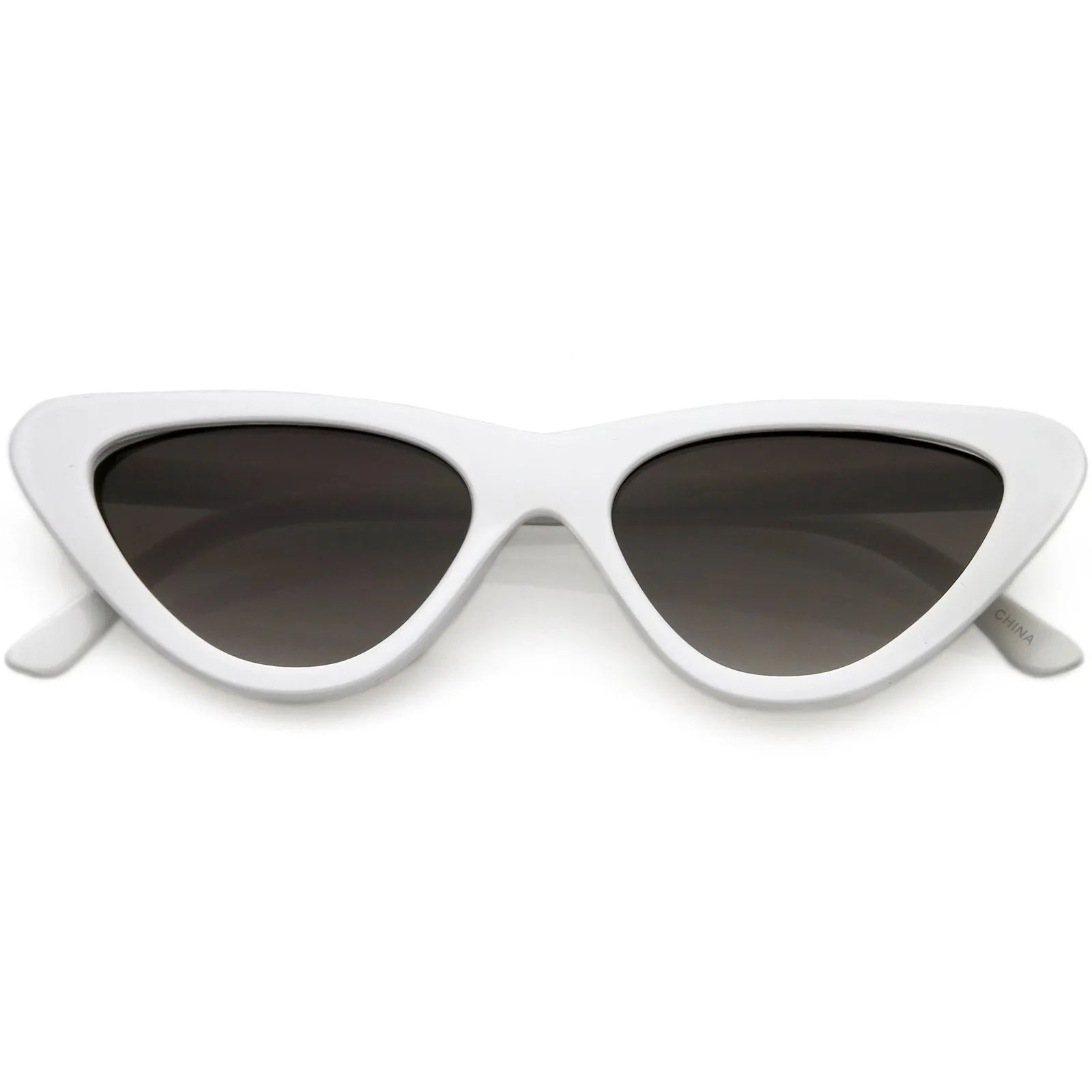 Retro 1990's Shallow Flat Lens Cat Eye Sunglasses