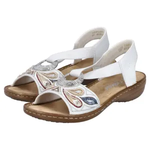 Rieker Regina B4 White Leather Sandal (Women's)