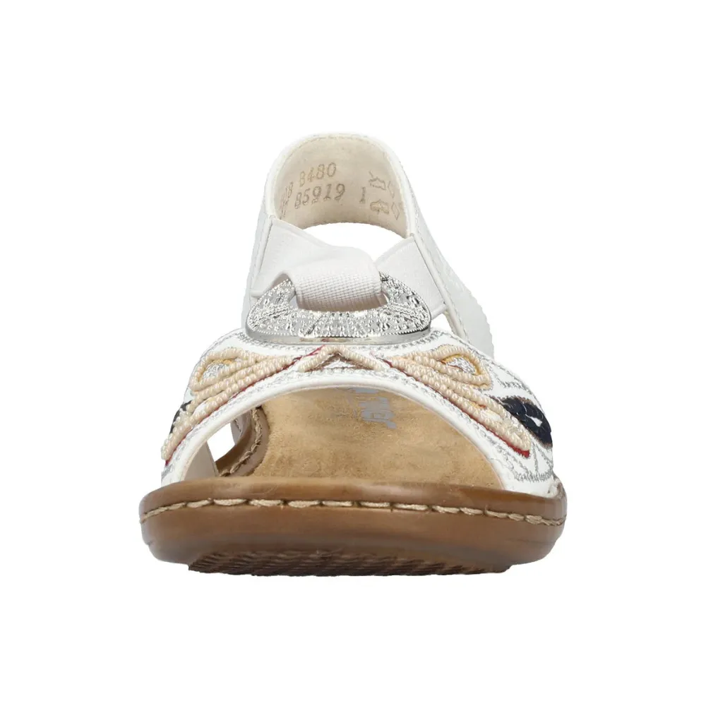 Rieker Regina B4 White Leather Sandal (Women's)