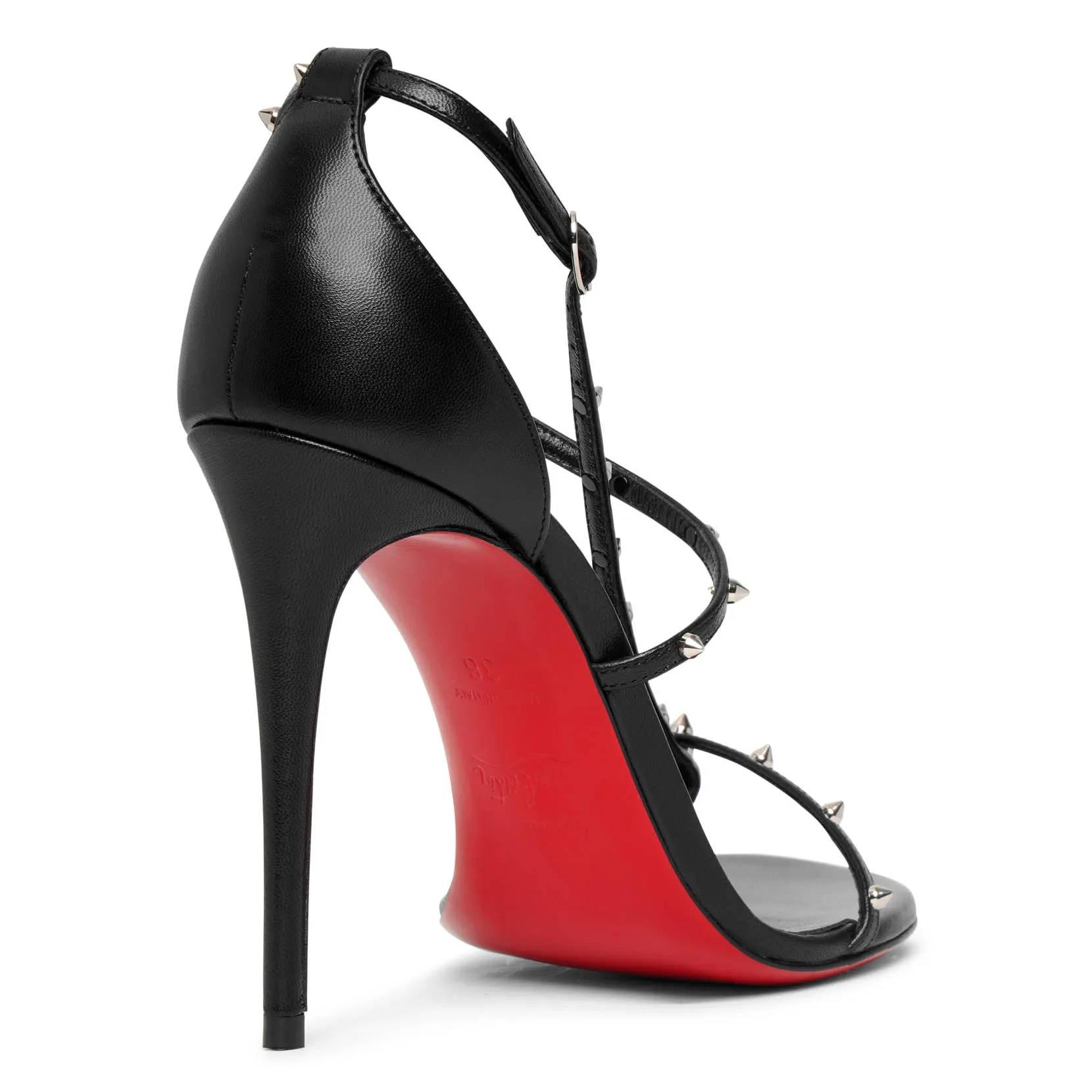 Riojana spikes black leather sandals