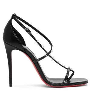 Riojana spikes black leather sandals