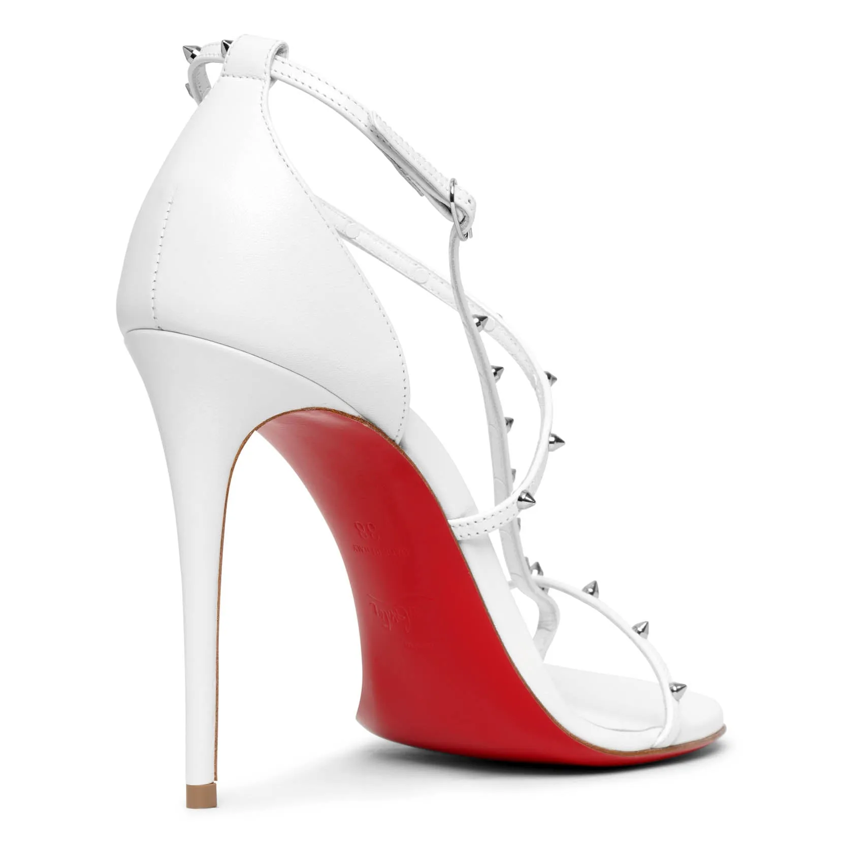 Riojana spikes white leather sandals