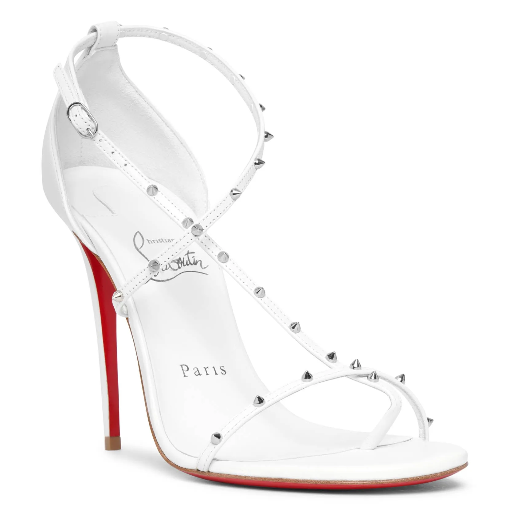 Riojana spikes white leather sandals