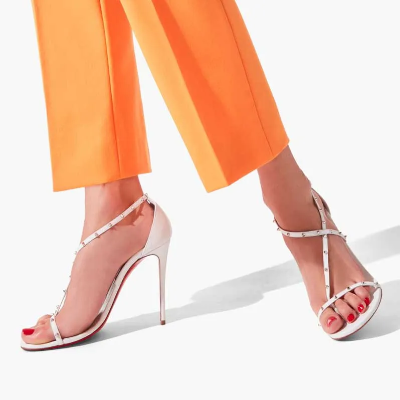 Riojana spikes white leather sandals
