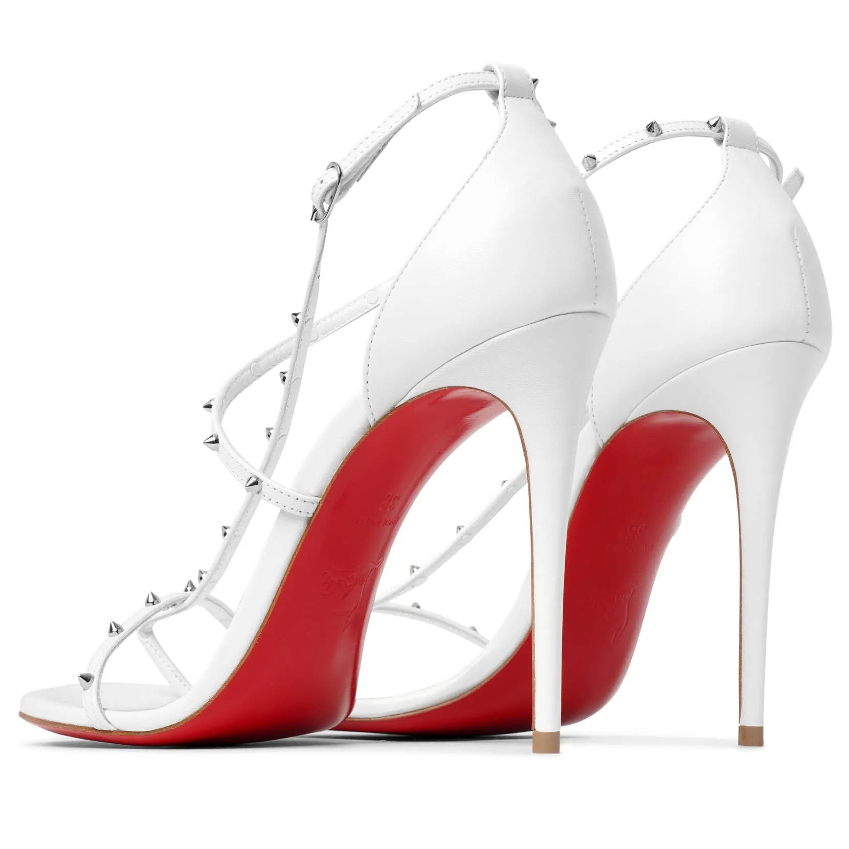 Riojana spikes white leather sandals