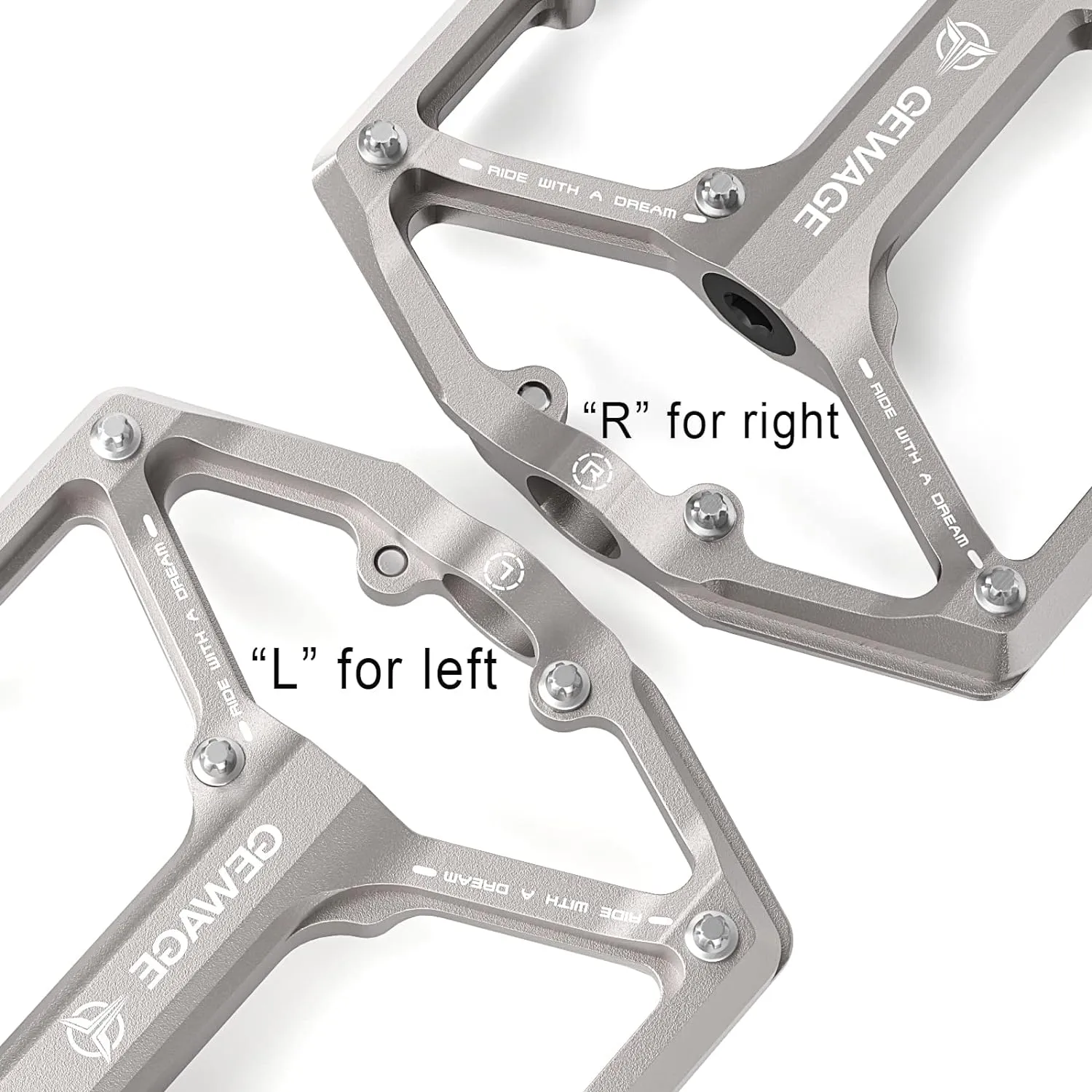 Road/Mountain Bike Pedals - 3 Bearings Bicycle Pedals - 9/16” CNC Machined Flat Pedals with Removable Anti-Skid Nails