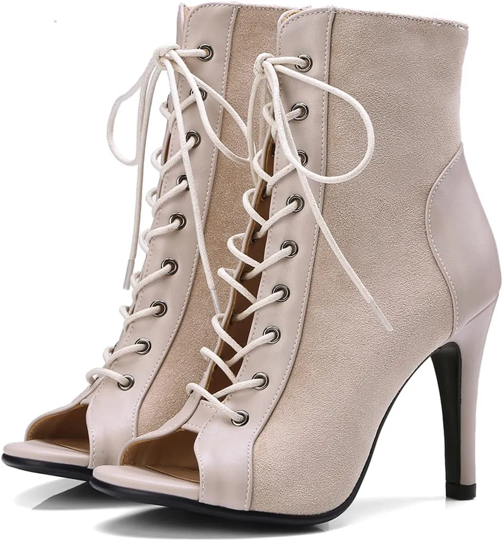 Roimaash 7/10CM Heels Women Burju Dance Shoes Lace up
