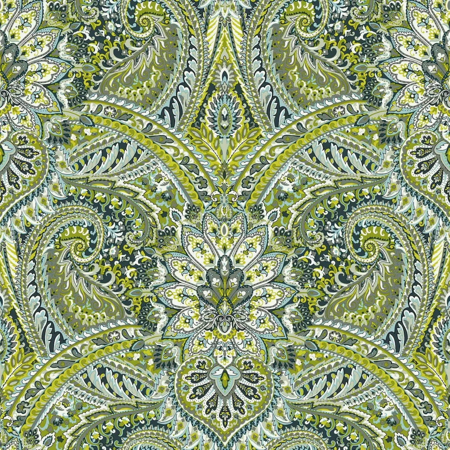 RoomMates Waverly RMK11873WP Swept Away Peel and Stick Wallpaper (20.5 in x 16.5 ft) – Easy Application, No Sticky Residue – Green and Gray