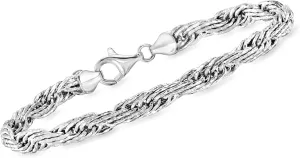 Ross-Simons Sterling Silver Flat Rope-Chain Bracelet