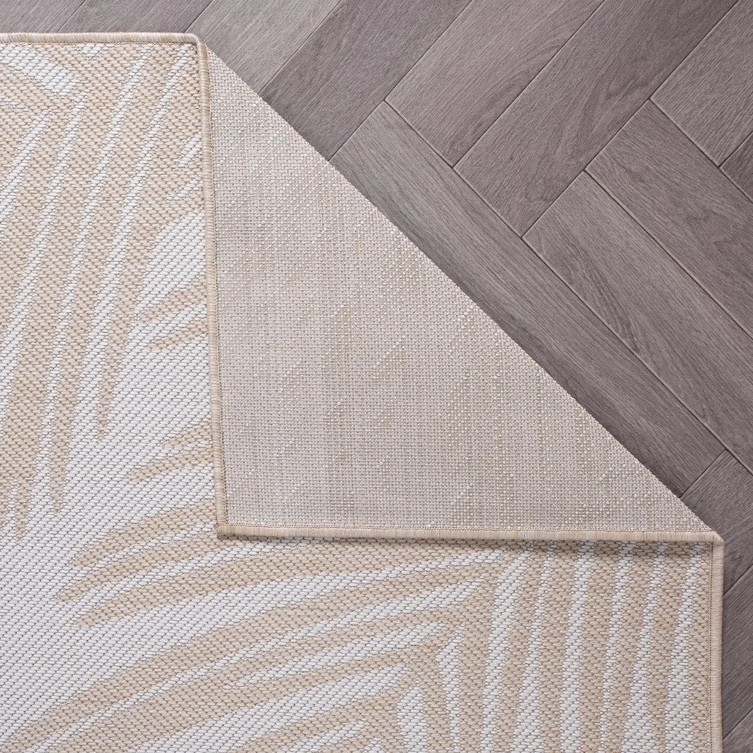 Rugshop Contemporary Distressed Leaves Textured Flat Weave Easy Cleaning Outdoor Rugs for Deck,Patio,Backyard Indoor/Outdoor Runner Rug 2' x 7' Natural
