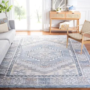 SAFAVIEH Saffron Collection 8' x 10' Grey/Ivory SFN550F Handmade Boho Chic Distressed Cotton Area Rug