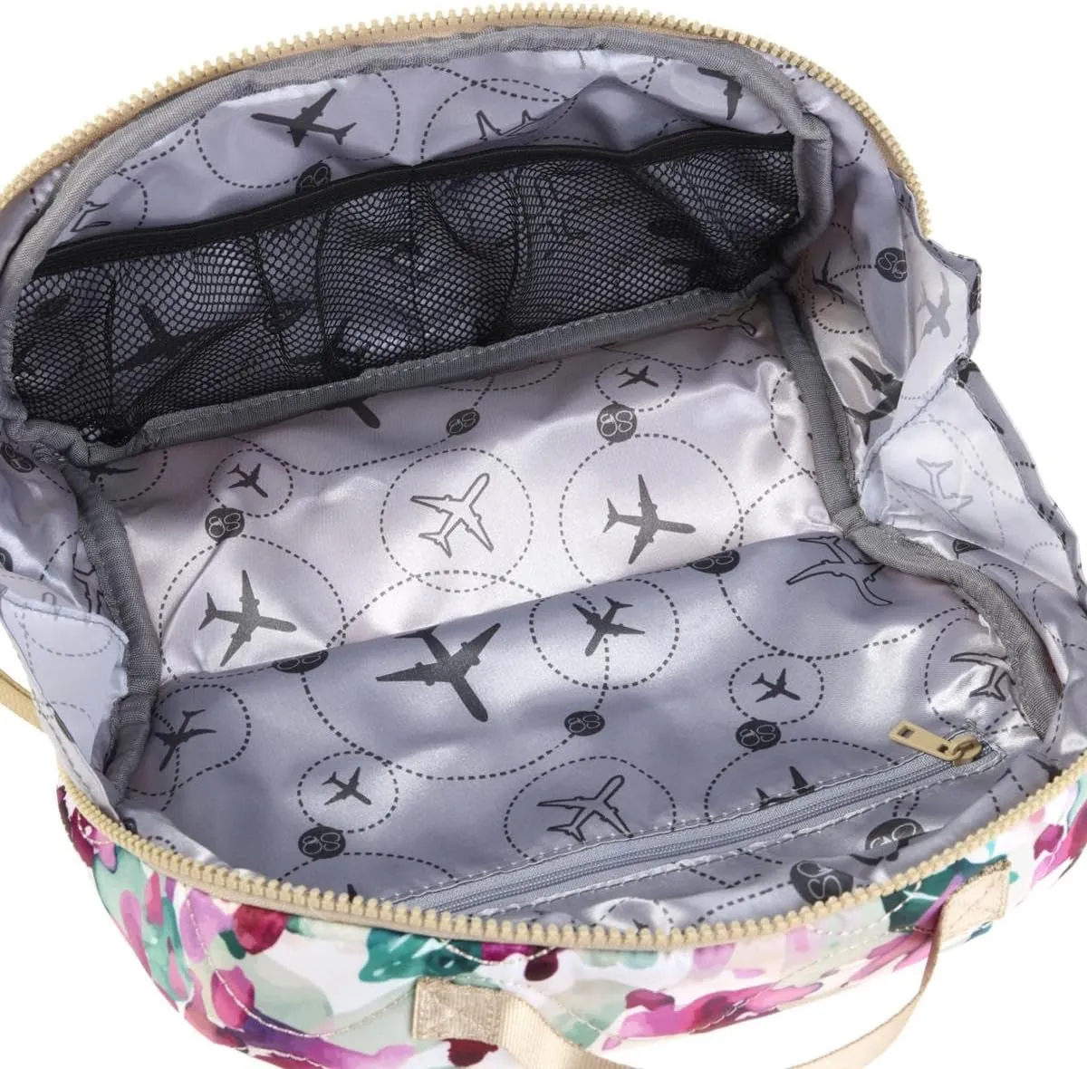 Samantha Brown To-Go Lay Flat Cosmetic Organizer, Multiple Pockets, 10.5L x 5.5W x 7H inches (Mauve)