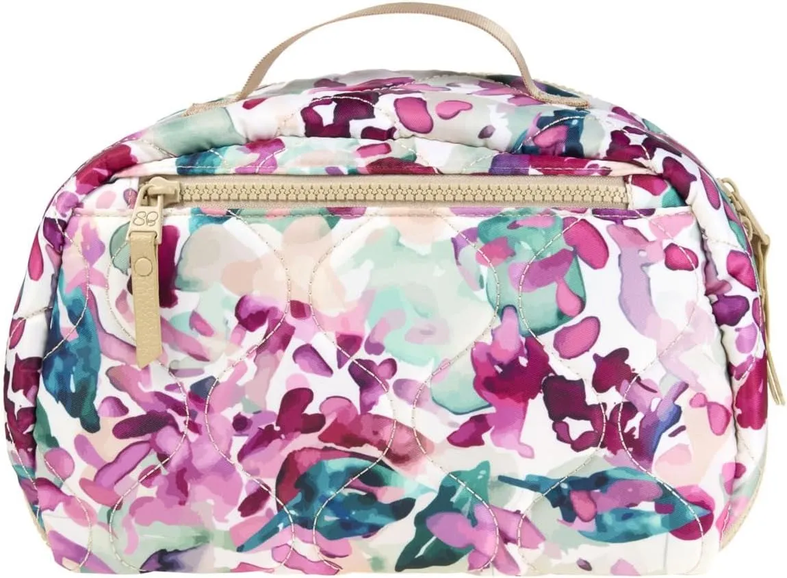 Samantha Brown To-Go Lay Flat Cosmetic Organizer, Multiple Pockets, 10.5L x 5.5W x 7H inches (Mauve)
